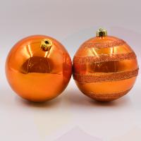 10cm 6lı simli ve düz turuncu simli süs topu