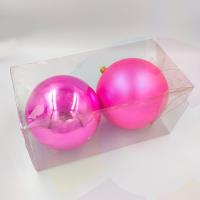 15cm, 2li paket mat ve parlak pembe süs topu