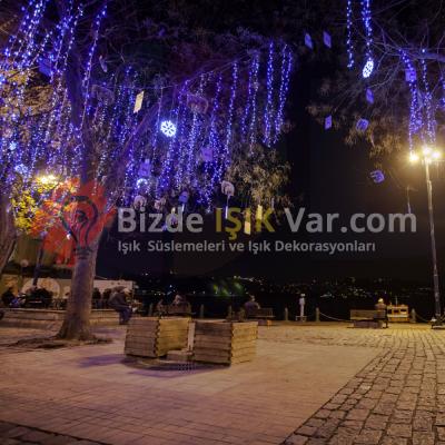 Led Işık Mavi Eklemeli IP65 Şeffaf Kablolu Flaşlı Ağaç Işıklandırma Ürünü