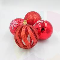 Kırmızı 24lü, 8cm süs topu set 2