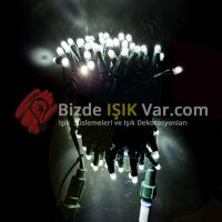 Led Işık Beyaz Eklemeli IP65 Yeşil Kablolu Ağaç Süsleme Işığı